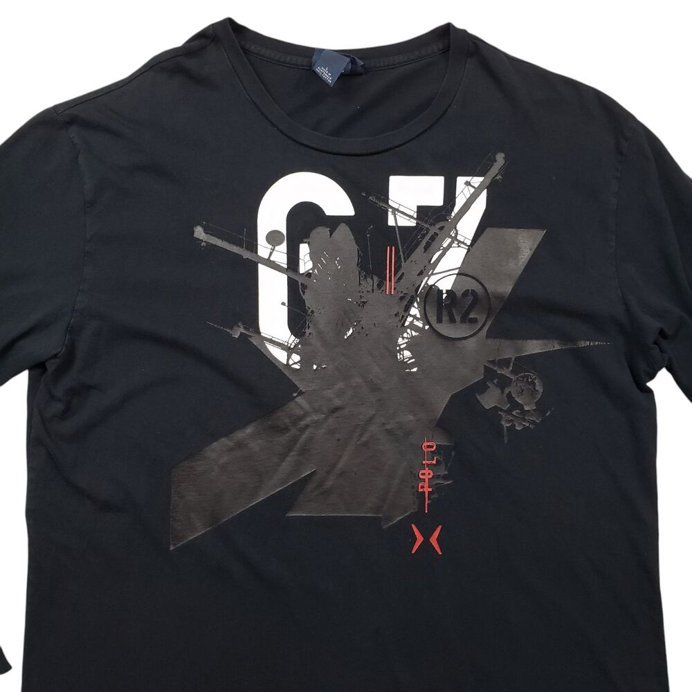 Polo Ralph Lauren G7 R2 Long Sleeve Shirt Men Large Black Y2K Vintage Graphic